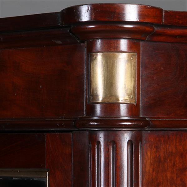 Grote foto louis seize boekenkast in mahonie ca 1800 ronde hoeken goud getrimd no.342030 antiek en kunst stoelen en banken