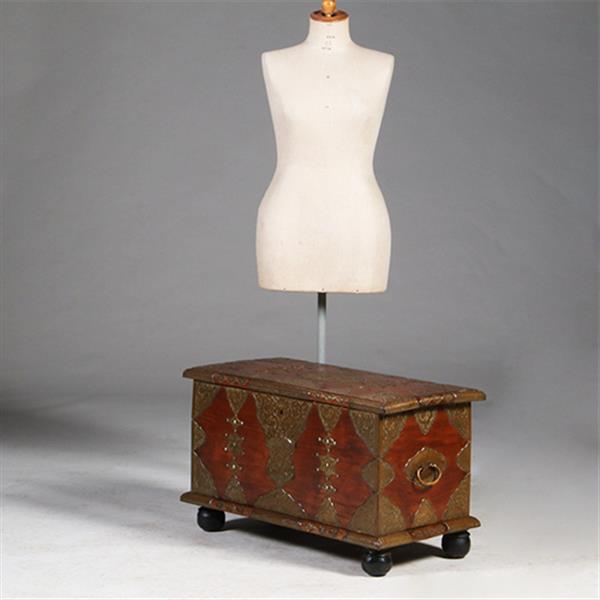 Grote foto koloniaal documenten kistje djatihout messing beslagen ca 1850 no.350201 antiek en kunst stoelen en banken