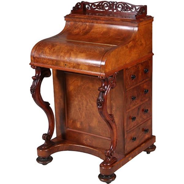 Grote foto davenport in wortelnoten met geheim pop up vak ca 1870 no.342060 antiek en kunst overige in antiek gebruiksvoorwerpen