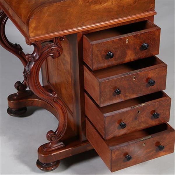 Grote foto davenport in wortelnoten met geheim pop up vak ca 1870 no.342060 antiek en kunst overige in antiek gebruiksvoorwerpen