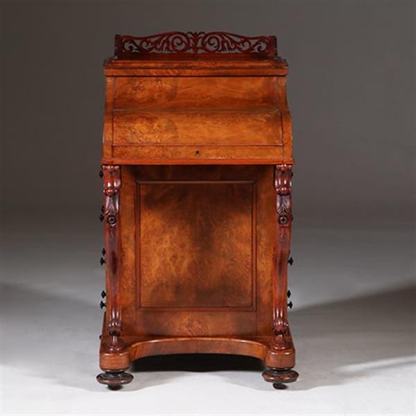 Grote foto davenport in wortelnoten met geheim pop up vak ca 1870 no.342060 antiek en kunst overige in antiek gebruiksvoorwerpen