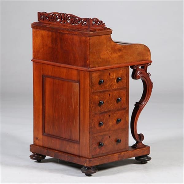 Grote foto davenport in wortelnoten met geheim pop up vak ca 1870 no.342060 antiek en kunst overige in antiek gebruiksvoorwerpen