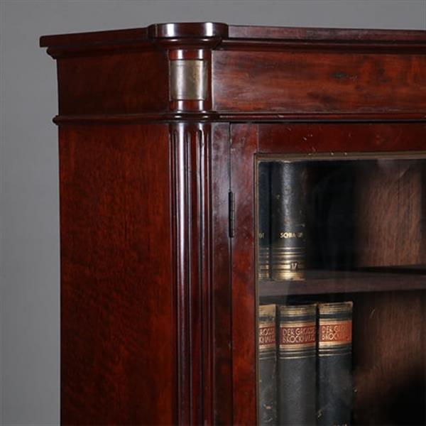 Grote foto louis seize boekenkast in mahonie ca 1800 ronde hoeken goud getrimd no.342030 antiek en kunst stoelen en banken