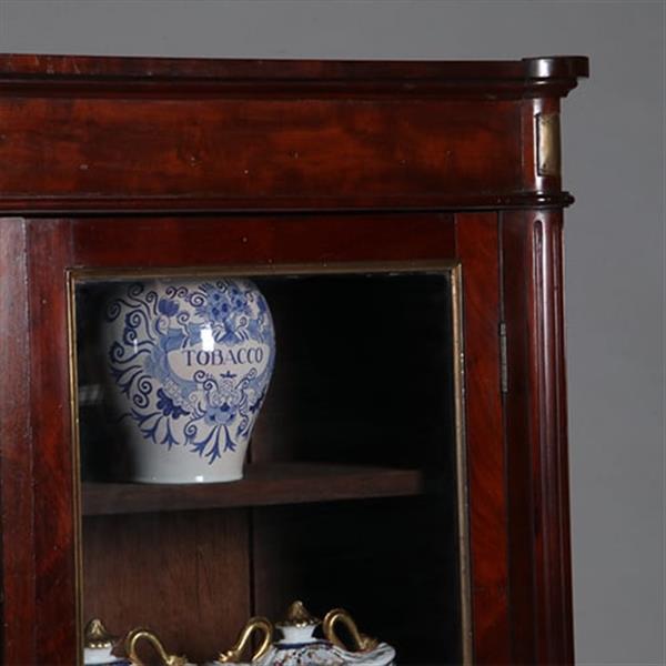 Grote foto louis seize boekenkast in mahonie ca 1800 ronde hoeken goud getrimd no.342030 antiek en kunst stoelen en banken