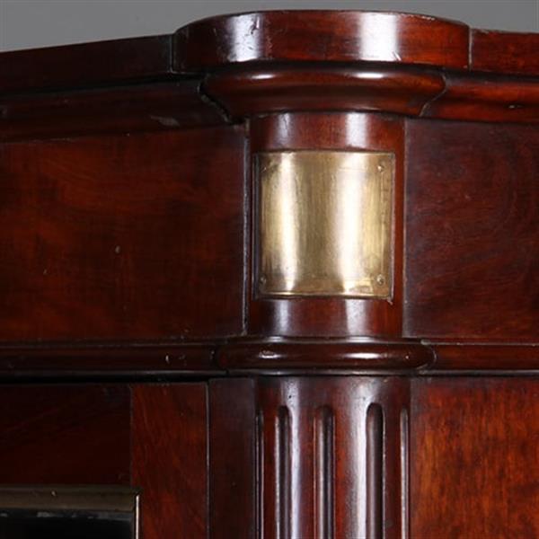 Grote foto louis seize boekenkast in mahonie ca 1800 ronde hoeken goud getrimd no.342030 antiek en kunst stoelen en banken