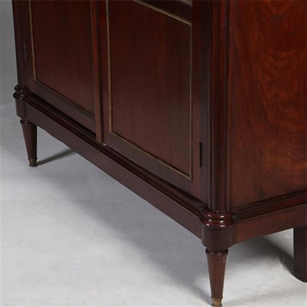 Grote foto louis seize boekenkast in mahonie ca 1800 ronde hoeken goud getrimd no.342030 antiek en kunst stoelen en banken