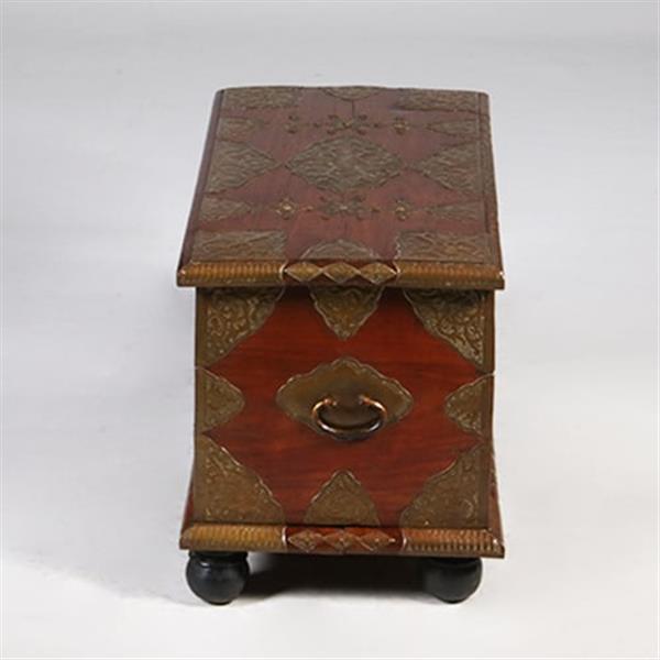 Grote foto koloniaal documenten kistje djatihout messing beslagen ca 1850 no.350201 antiek en kunst stoelen en banken