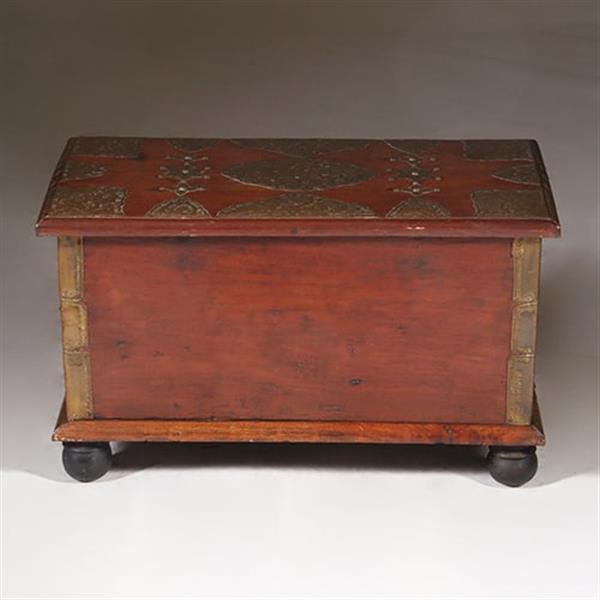 Grote foto koloniaal documenten kistje djatihout messing beslagen ca 1850 no.350201 antiek en kunst stoelen en banken