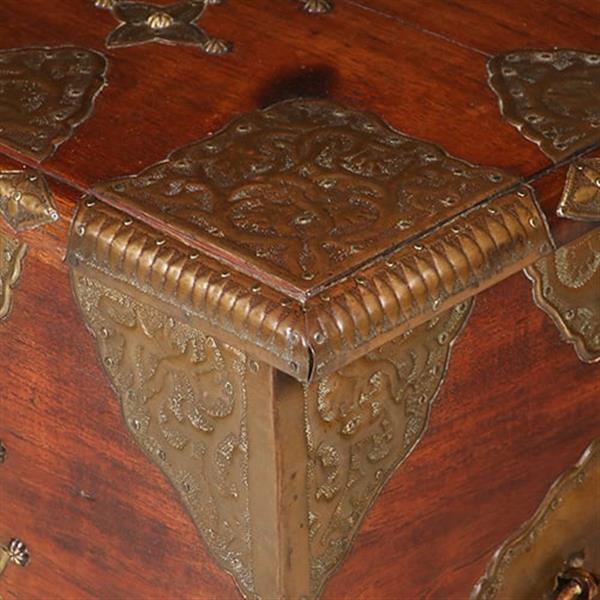 Grote foto koloniaal documenten kistje djatihout messing beslagen ca 1850 no.350201 antiek en kunst stoelen en banken