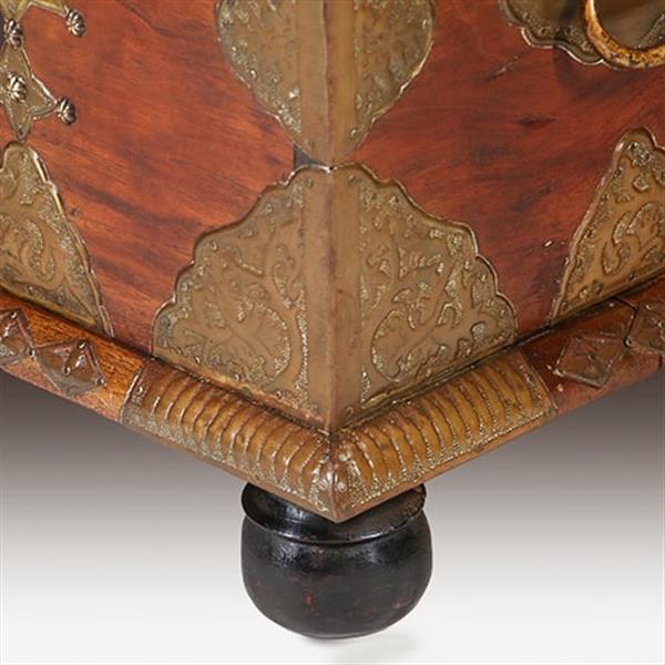 Grote foto koloniaal documenten kistje djatihout messing beslagen ca 1850 no.350201 antiek en kunst stoelen en banken