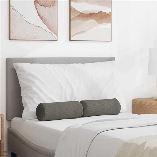 Grote foto vidaxl bolster kussens 2 pcs lichtgrijs 15 x 40 cm katoen stof huis en inrichting woningdecoratie