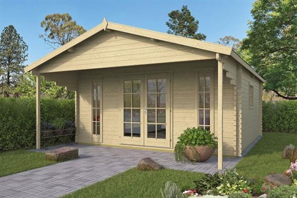 Grote foto blokhut tuinhuis emiel 44 mm vuren tuin en terras tuinhuisjes en blokhutten