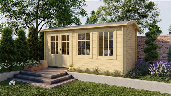 Grote foto blokhut tuinhuis justine 40 mm vuren tuin en terras tuinhuisjes en blokhutten