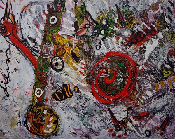 Grote foto peter diem abstract white bird antiek en kunst abstract