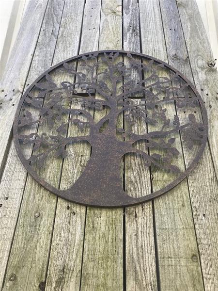 Grote foto wandornament de levensboom metaal tuin en terras tuindecoratie