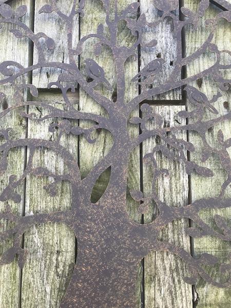 Grote foto wandornament de levensboom metaal tuin en terras tuindecoratie