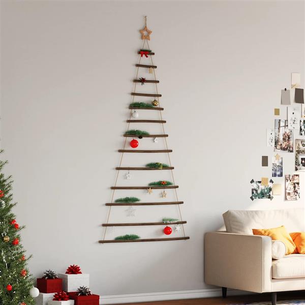 Grote foto vidaxl hangende kerstboom met topster 86x180 cm natuurlijke tak diversen overige diversen