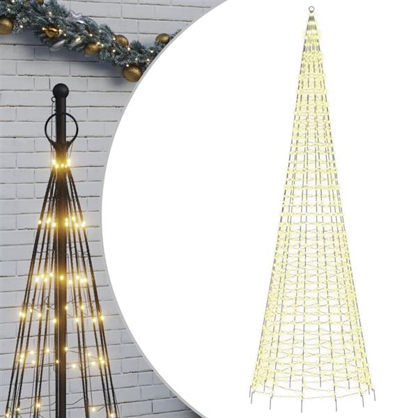 Grote foto vidaxl led kerstboom aan vlaggenmast 1534 leds warm wit 500 cm diversen overige diversen