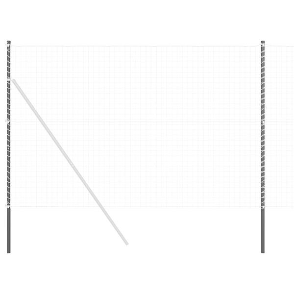 Grote foto vidaxl hekpalen 12 pcs grijs poedergecoat staal tuin en terras overige tuin en terras