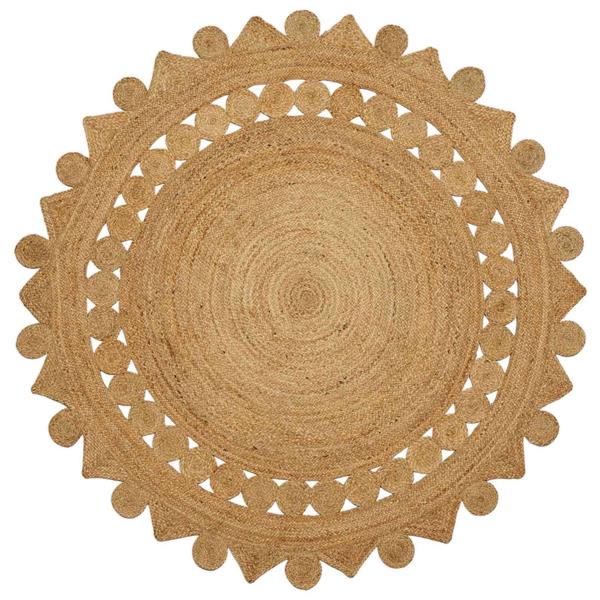 Grote foto vidaxl tapijt bruin 180 cm jute huis en inrichting vloerbedekking en kleden