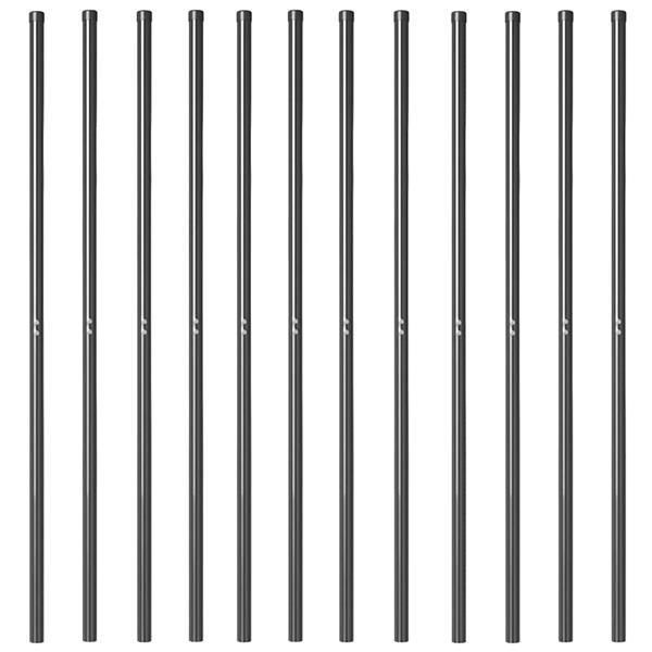 Grote foto vidaxl afrasteringspaal 12 pcs grijs poedergecoat staal tuin en terras overige tuin en terras