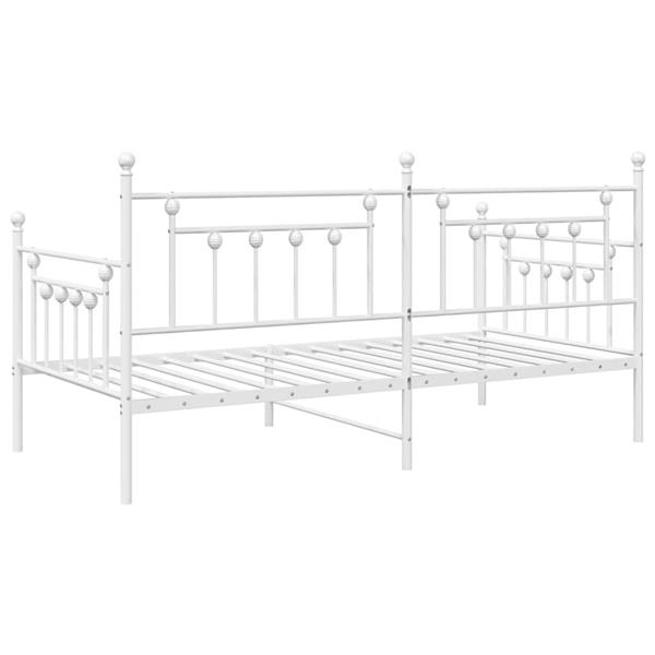 Grote foto vidaxl bedframe voor een daybed met hoofdeinde wit 90 x 200 cm staal antiek en kunst stoelen en banken