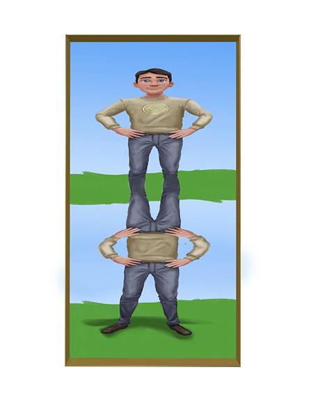 Grote foto buitengeschikte lachspiegel hpl te koop hobby en vrije tijd feestartikelen