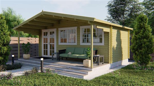 Grote foto blokhut tuinhuis pinkus 44 mm vuren tuin en terras tuinhuisjes en blokhutten