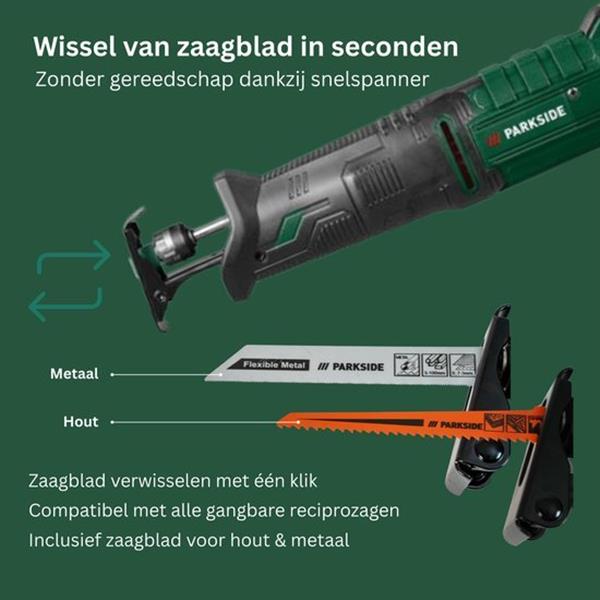 Grote foto parkside reciprozaag pfs850 met koffer doe het zelf en verbouw gereedschappen en machines