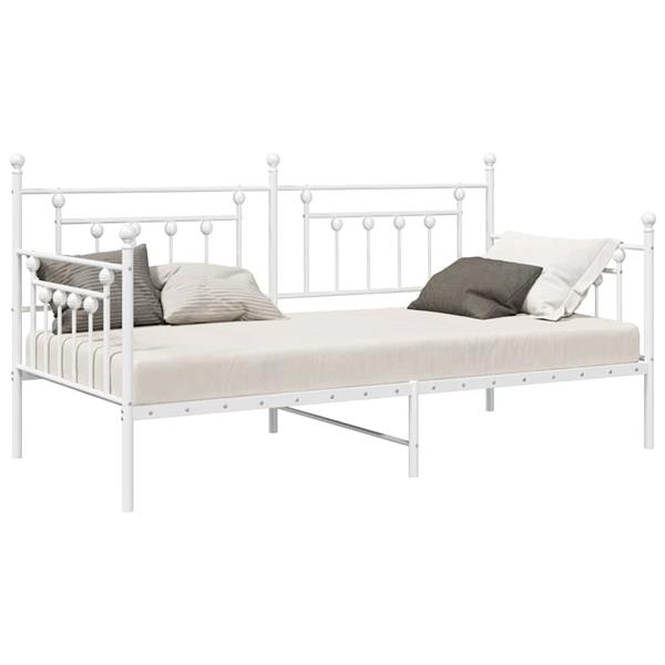Grote foto vidaxl bedframe voor een daybed met hoofdeinde wit 107 x 203 cm staal antiek en kunst stoelen en banken