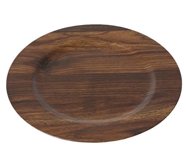 Grote foto onderbord bruin houtlook 33 cm rond kunststof verzamelen overige verzamelingen