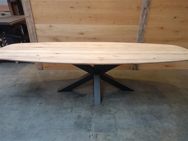 Grote foto deens ovaal tafelblad 95x300cm 40mm dikte doe het zelf en verbouw hout en planken