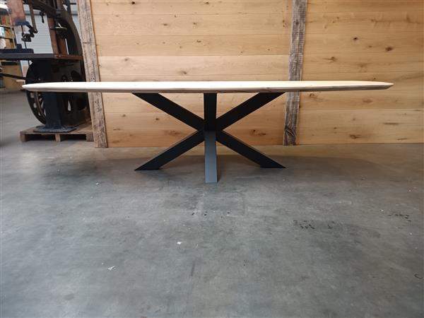 Grote foto deens ovaal tafelblad 95x300cm 40mm dikte doe het zelf en verbouw hout en planken