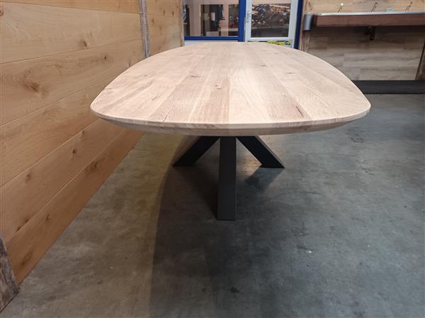 Grote foto deens ovaal tafelblad 95x300cm 40mm dikte doe het zelf en verbouw hout en planken