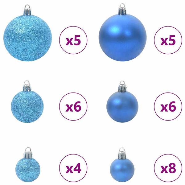 Grote foto vidaxl kerstbal set met 150 led 61 pcs blauw kunststof diversen overige diversen