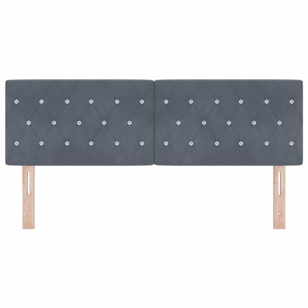Grote foto vidaxl fluwelen hoofdbord met hoofdeinde donkergrijs 160 cm fluweel antiek en kunst stoelen en banken