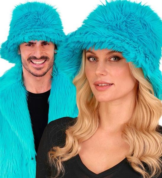 Grote foto turquoise bucket hat pluche verzamelen overige verzamelingen