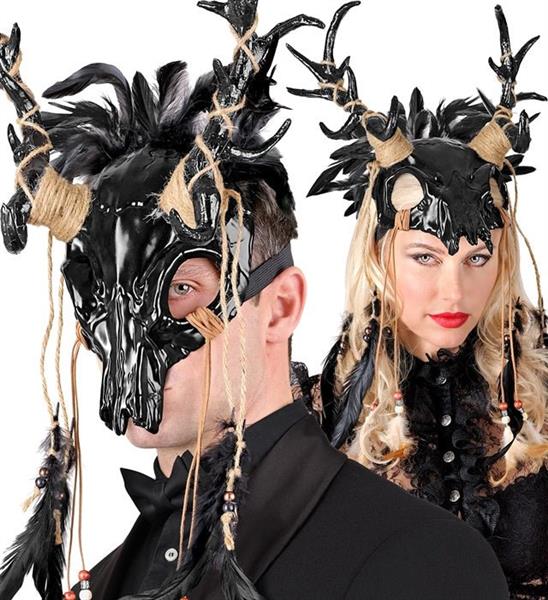 Grote foto halloween masker stier met veren verzamelen overige verzamelingen