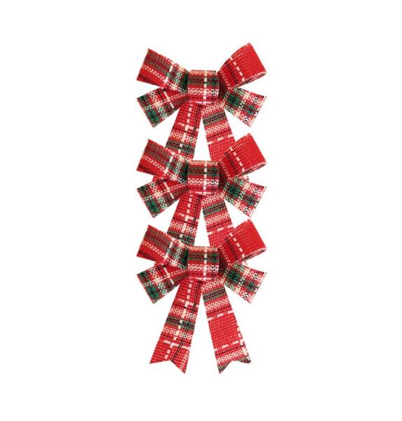 Grote foto rood groene strik schotse ruit 10cm 3st verzamelen overige verzamelingen