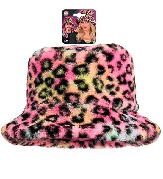 Grote foto gekleurde bucket hat panterprint pluche verzamelen overige verzamelingen