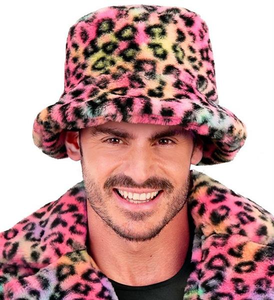 Grote foto gekleurde bucket hat panterprint pluche verzamelen overige verzamelingen