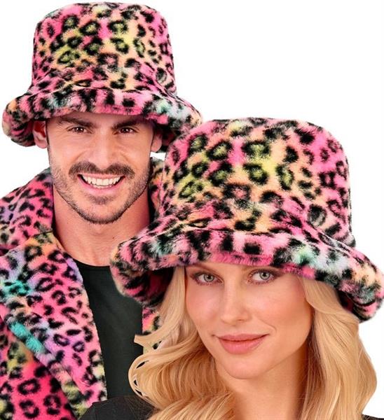 Grote foto gekleurde bucket hat panterprint pluche verzamelen overige verzamelingen