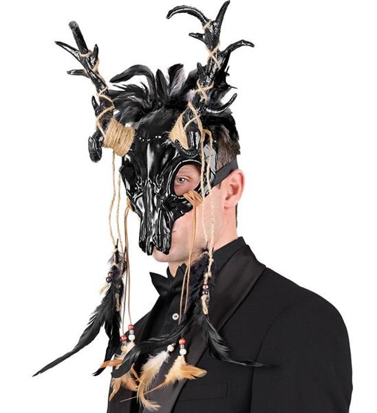 Grote foto halloween masker stier met veren verzamelen overige verzamelingen