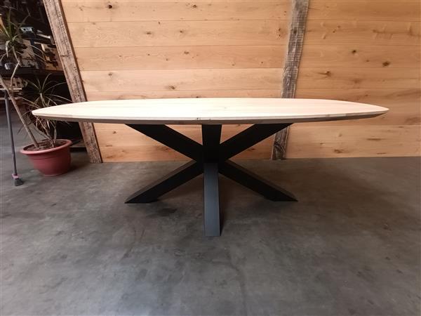 Grote foto deens ovaal tafelblad 95x200cm 40mm dikte doe het zelf en verbouw hout en planken