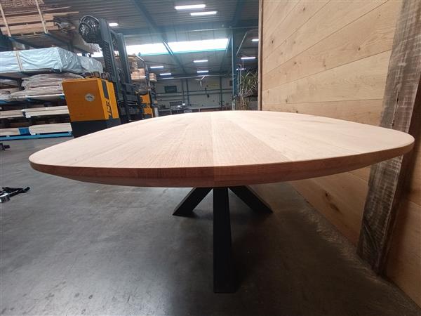 Grote foto deens ovaal tafelblad 95x200cm 40mm dikte doe het zelf en verbouw hout en planken
