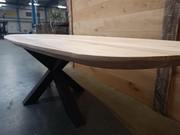 Grote foto deens ovaal tafelblad 95x200cm 40mm dikte doe het zelf en verbouw hout en planken