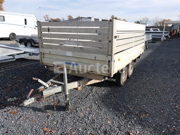 Grote foto dubbelassige dieplader met meyer zijwanden en verlengstukken agrarisch aanhangwagens