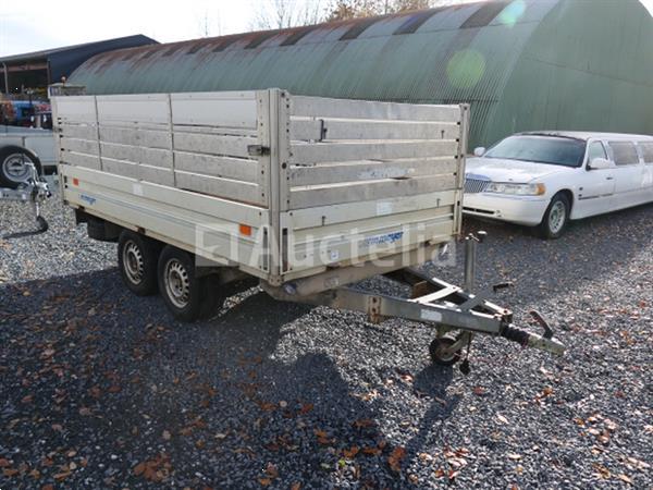 Grote foto dubbelassige dieplader met meyer zijwanden en verlengstukken agrarisch aanhangwagens