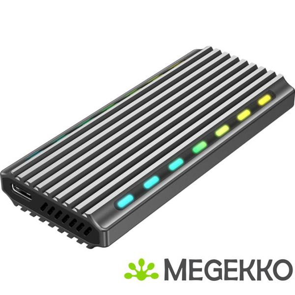 Grote foto gembird ee2280 u3c 03 behuizing voor opslagstations sdd behuizing zwart m.2 computers en software behuizingen en kasten