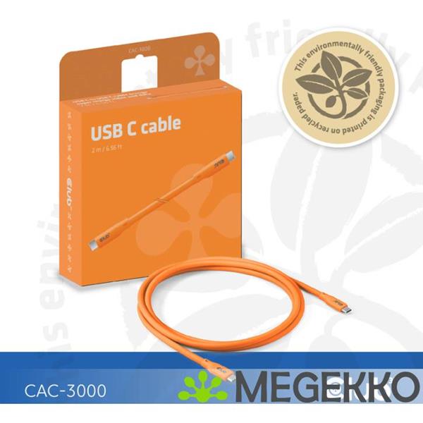 Grote foto club3d usb4 gen 3x2 20gbps 240w usb type c 2m oranje computers en software overige computers en software